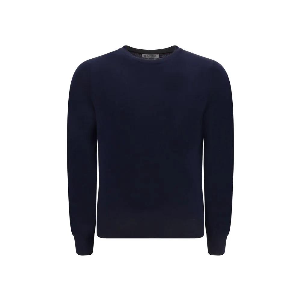 Brunello Cucinelli Blue Wool Oves Aries Sweatshirt