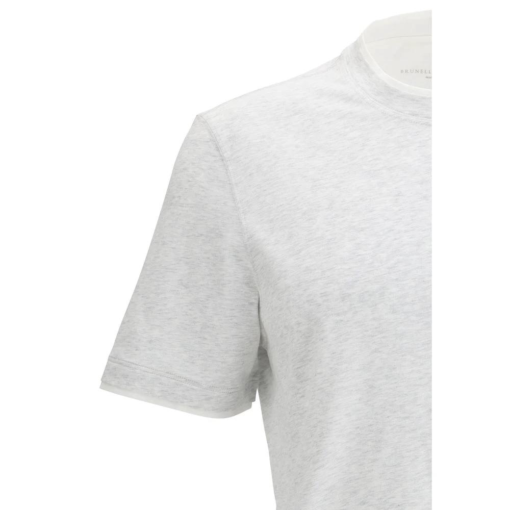 Brunello Cucinelli Gray Cotton T-Shirt by Brunello Cucinelli