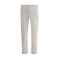 Brunello Cucinelli Beige Cotton Straight-Leg Jeans by Brunello Cucinelli