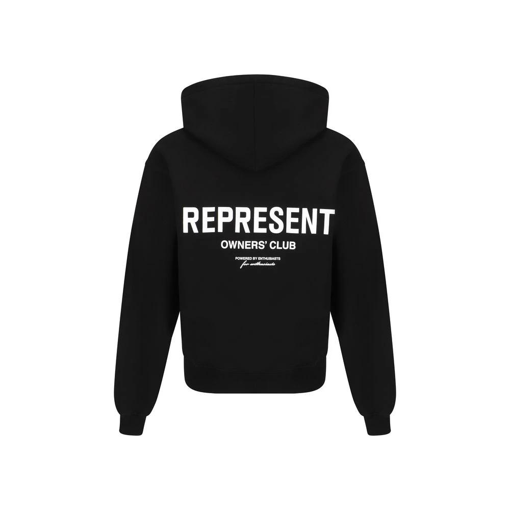 Sweat-shirt en coton noir Représente