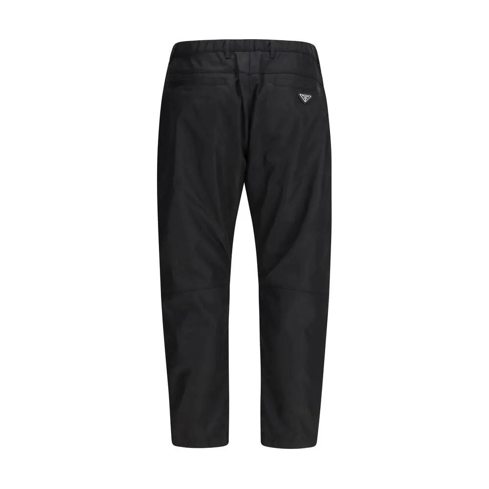 Pantalon décontracté Prada noir en polyamide recyclé