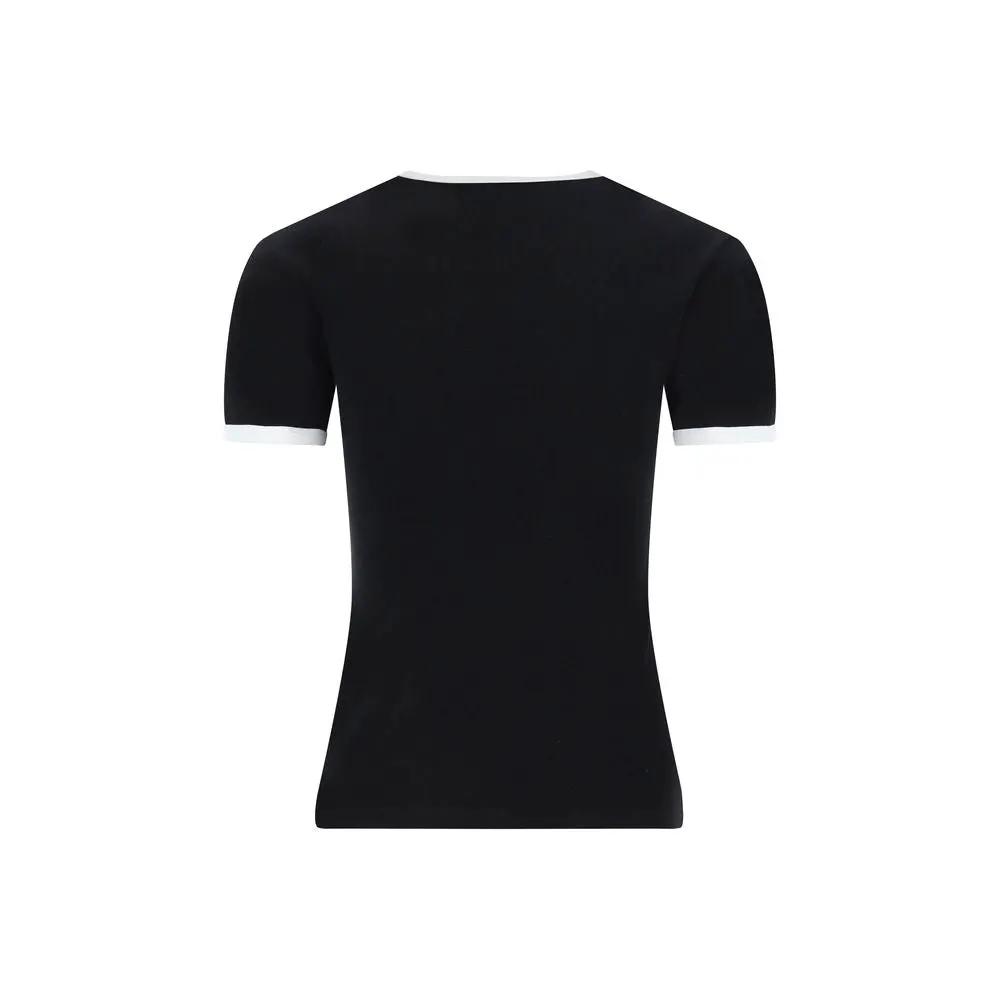 Courrèges Black Cotton T-Shirt