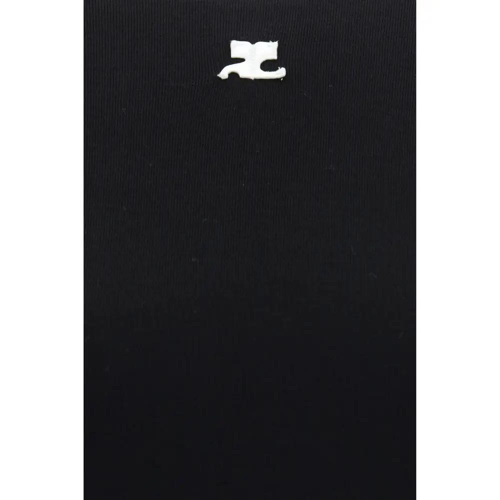 Courrèges Black Cotton T-Shirt