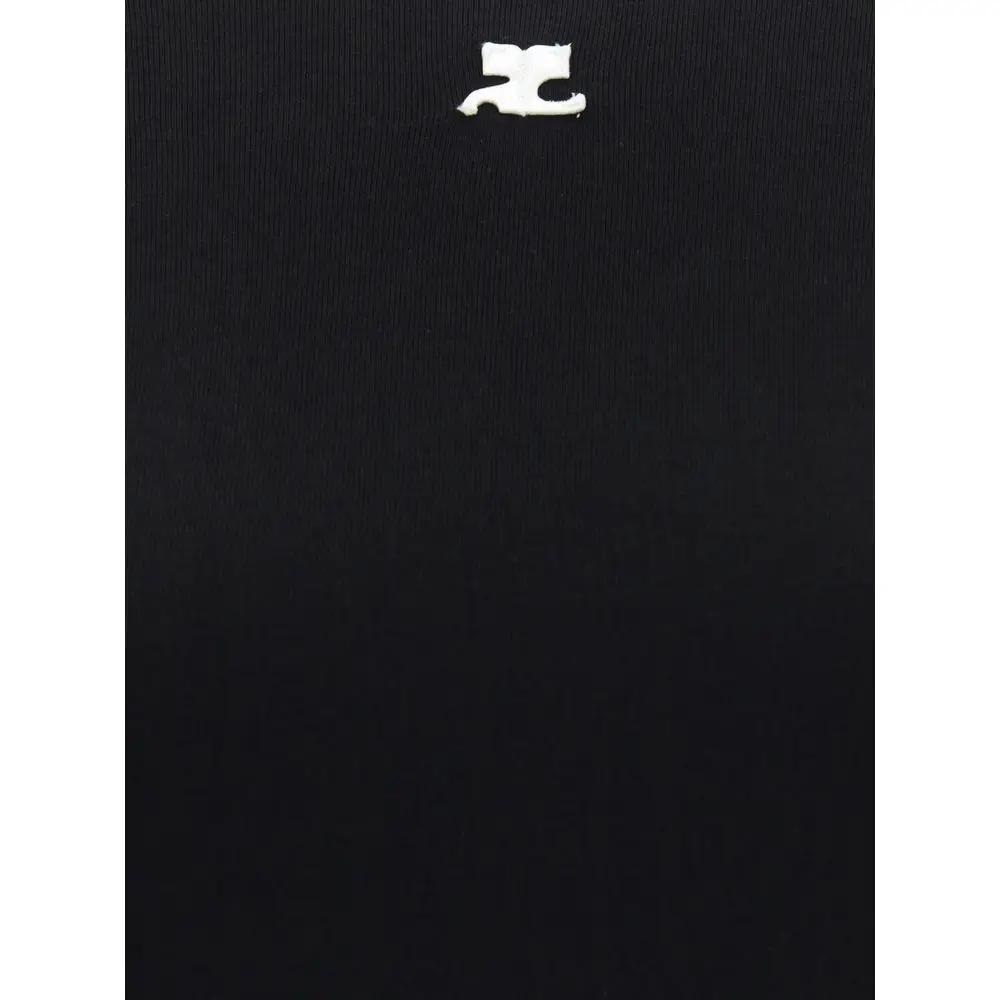 Courrèges Black Cotton T-Shirt