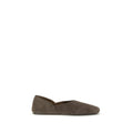 Khaite Brown Calf Leather Bos Taurus Ballet Flats by Khaite