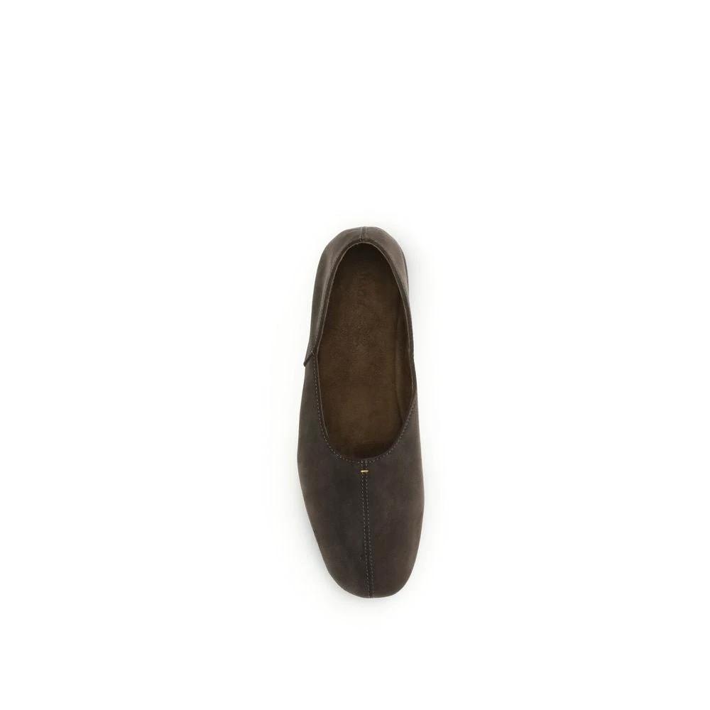 Khaite Brown Calf Leather Bos Taurus Ballet Flats by Khaite