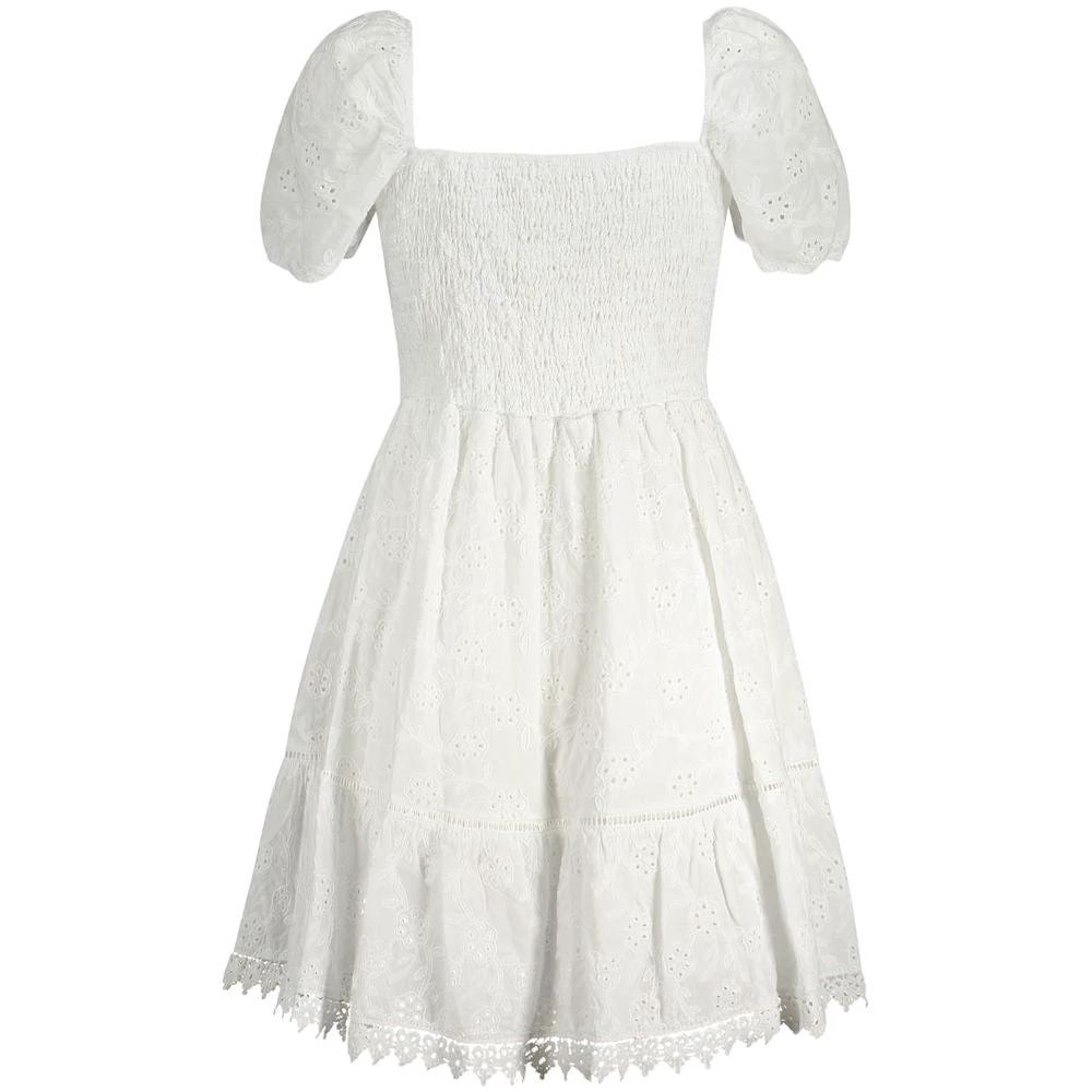 Guess Jeans Bianco Cotton Women Dress