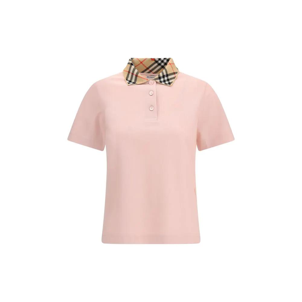 Women’s Multicolor Cotton Polo Shirt – Burberry Check Detail Equestrian Knight SS26