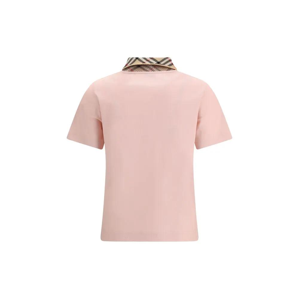 Women’s Multicolor Cotton Polo Shirt – Burberry Check Detail Equestrian Knight SS26