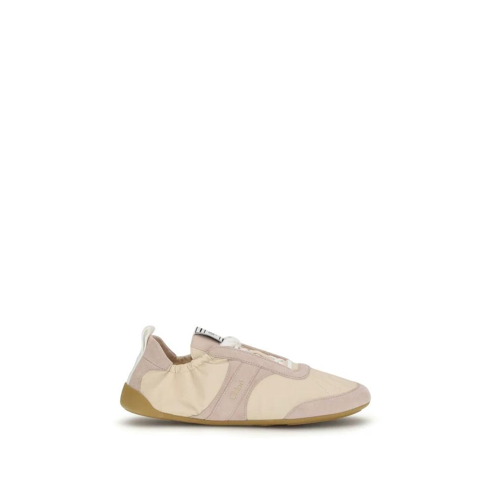 Chloé Beige Nylon Athletic Sneakers by Chloé