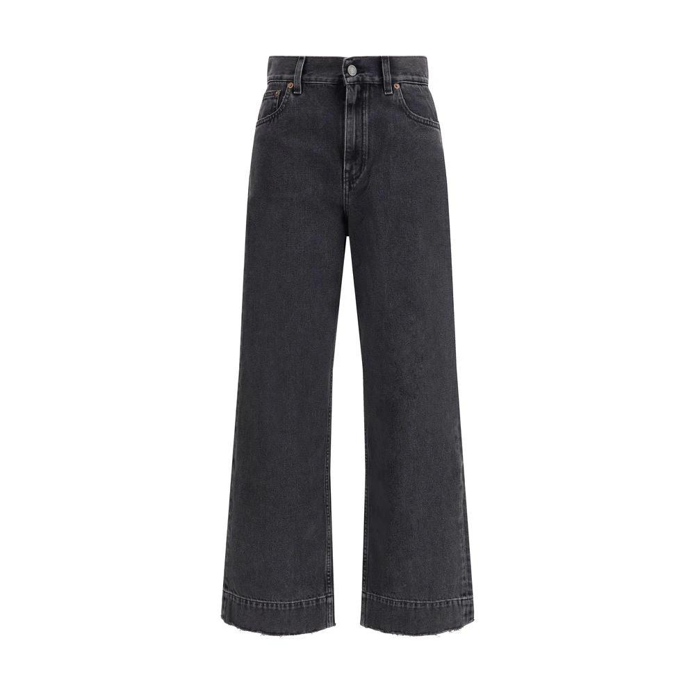 Jean taille haute en coton noir Chloé