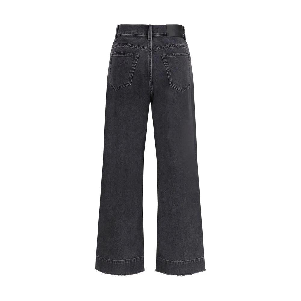 Jean taille haute en coton noir Chloé