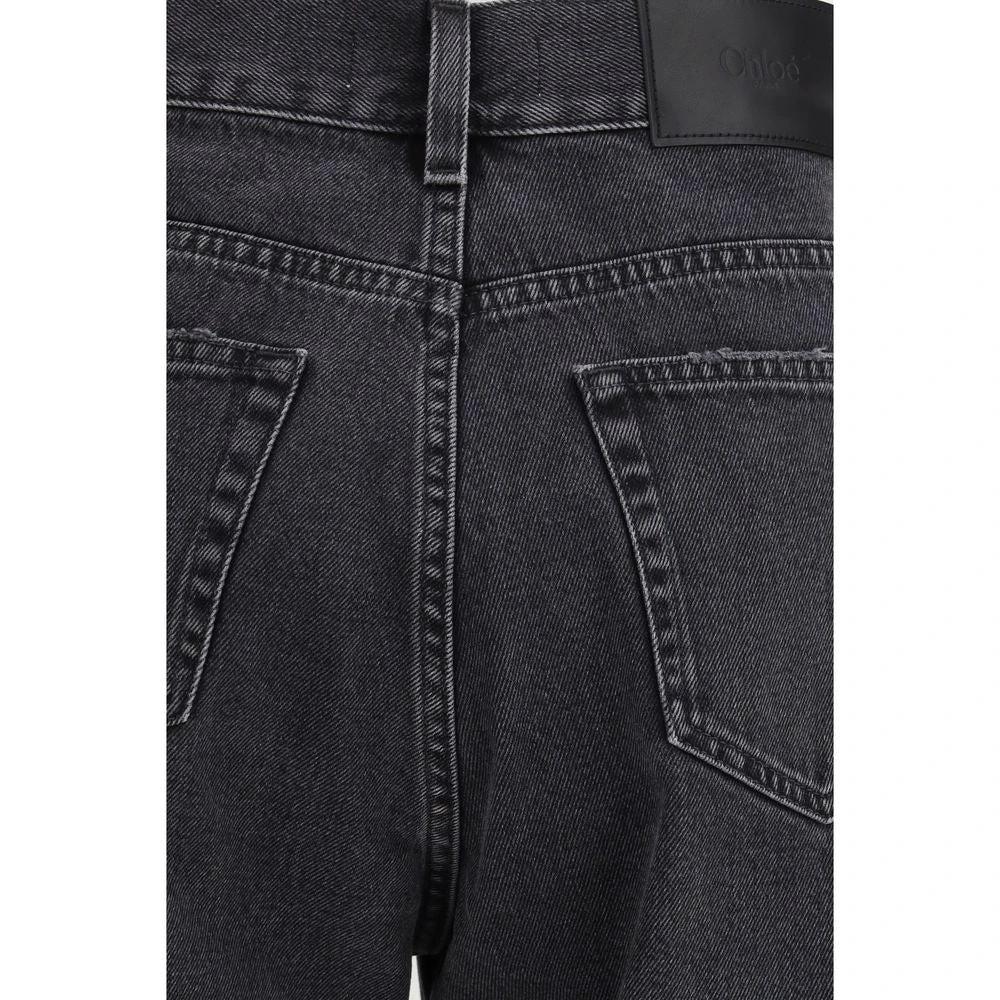 Jean taille haute en coton noir Chloé