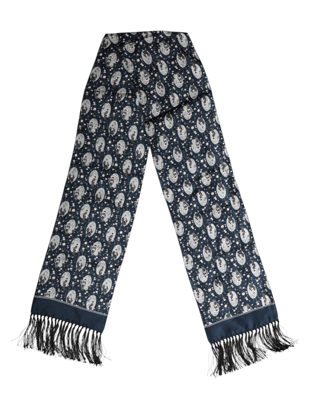 Dolce & Gabbana Navy Blue Silk Neck Wrap Shawl Men Scarf by Dolce & Gabbana