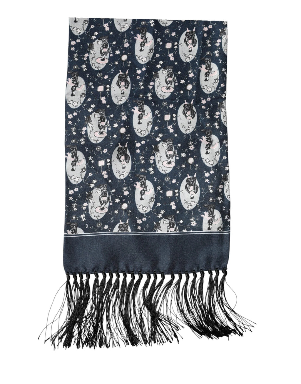 Dolce & Gabbana Navy Blue Silk Neck Wrap Shawl Men Scarf by Dolce & Gabbana