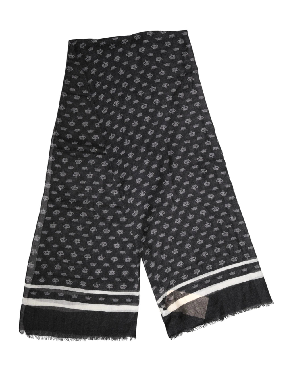 Dolce & Gabbana Black Crown Cashmere Neck Wrap Shawl Scarf by Dolce & Gabbana