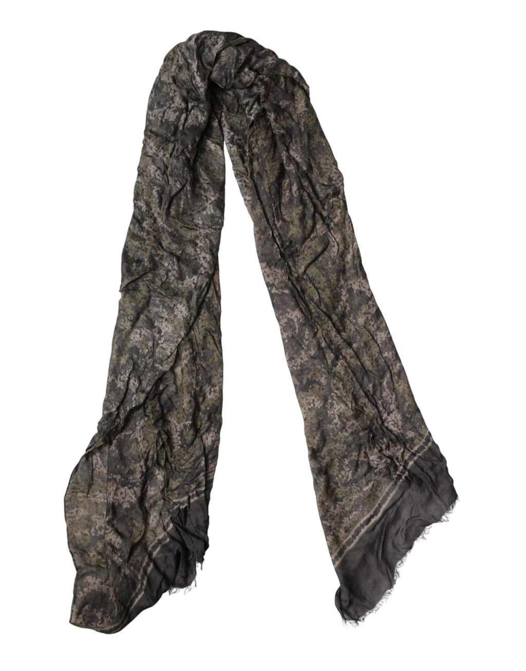 Dolce & Gabbana Brown Camouflage Modal Men Shawl Scarf by Dolce & Gabbana