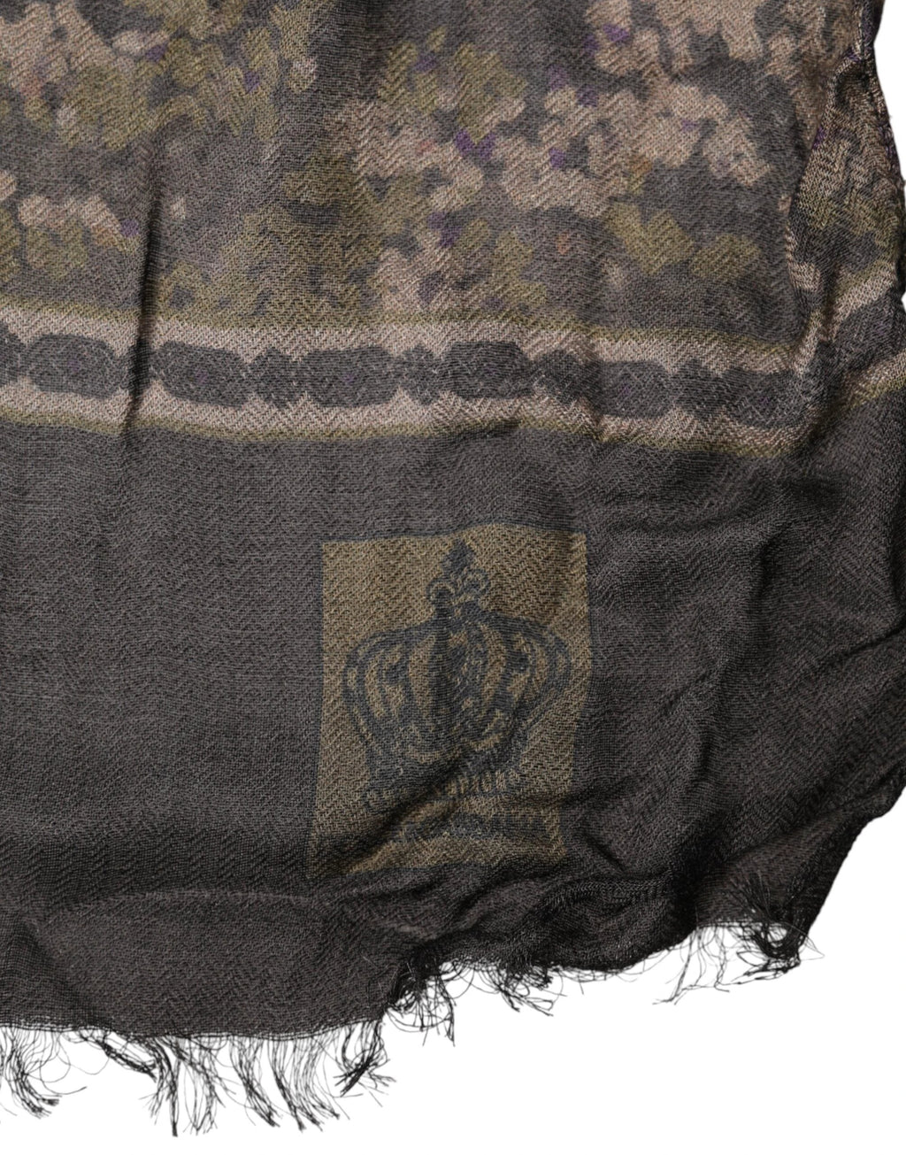 Dolce & Gabbana Brown Camouflage Modal Men Shawl Scarf by Dolce & Gabbana