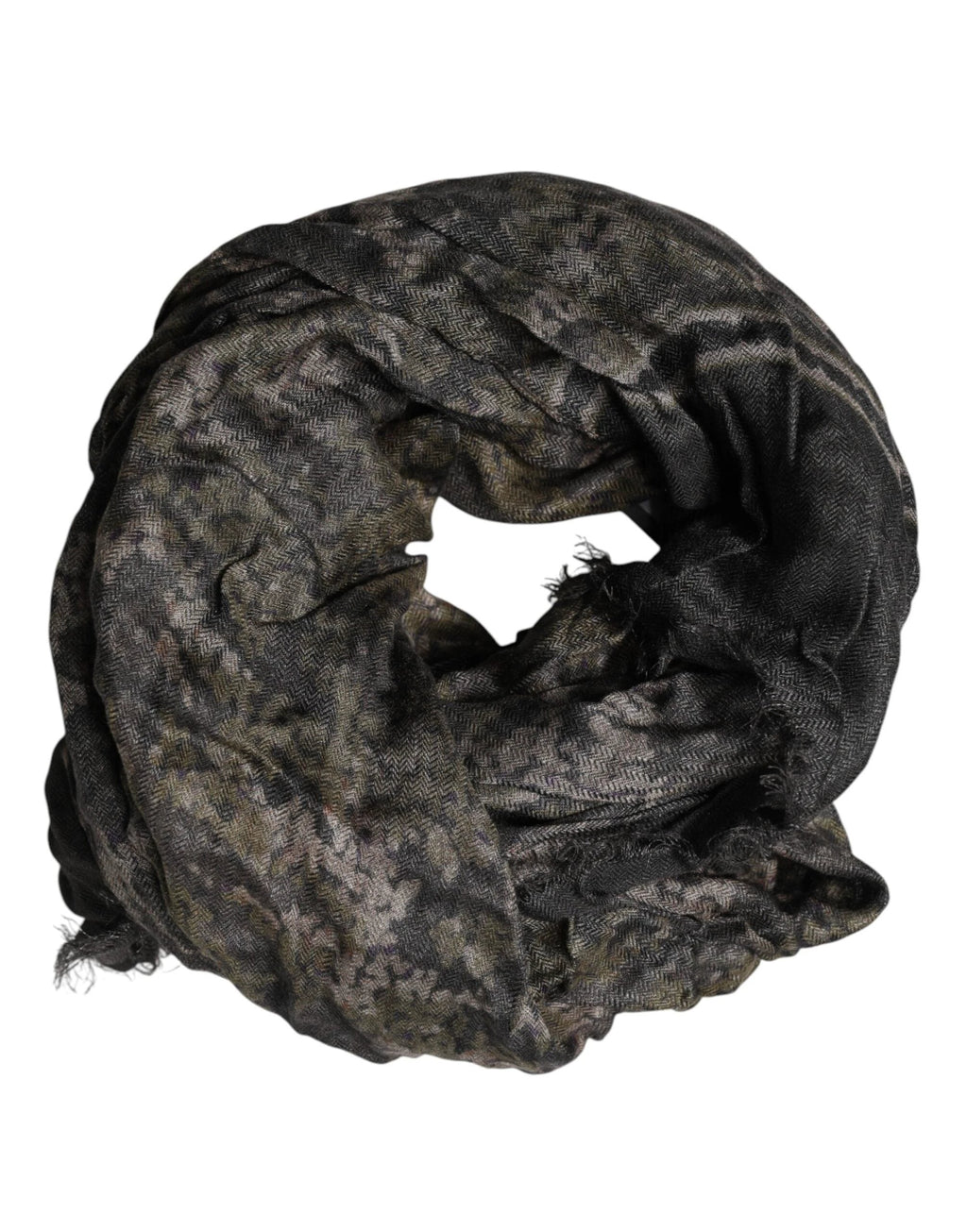 Dolce & Gabbana Brown Camouflage Modal Men Shawl Scarf by Dolce & Gabbana