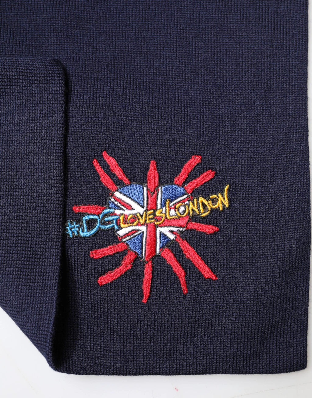 Dolce & Gabbana Blue Wool DG Loves London Neck Wrap Scarf by Dolce & Gabbana