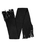 Dolce & Gabbana Black Cashmere Knit Shawl Fringes Scarf by Dolce & Gabbana