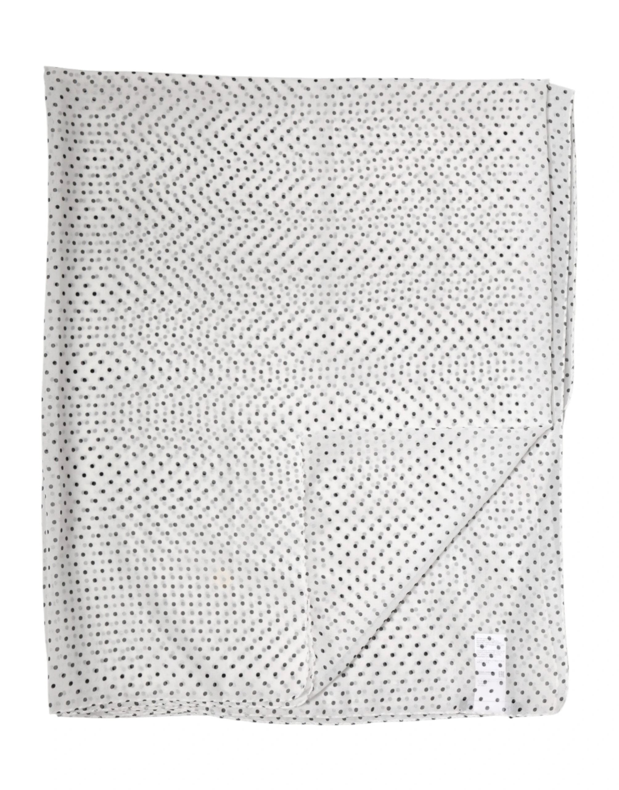 Dolce & Gabbana White Polka Dot Polyester Shawl Scarf by Dolce & Gabbana