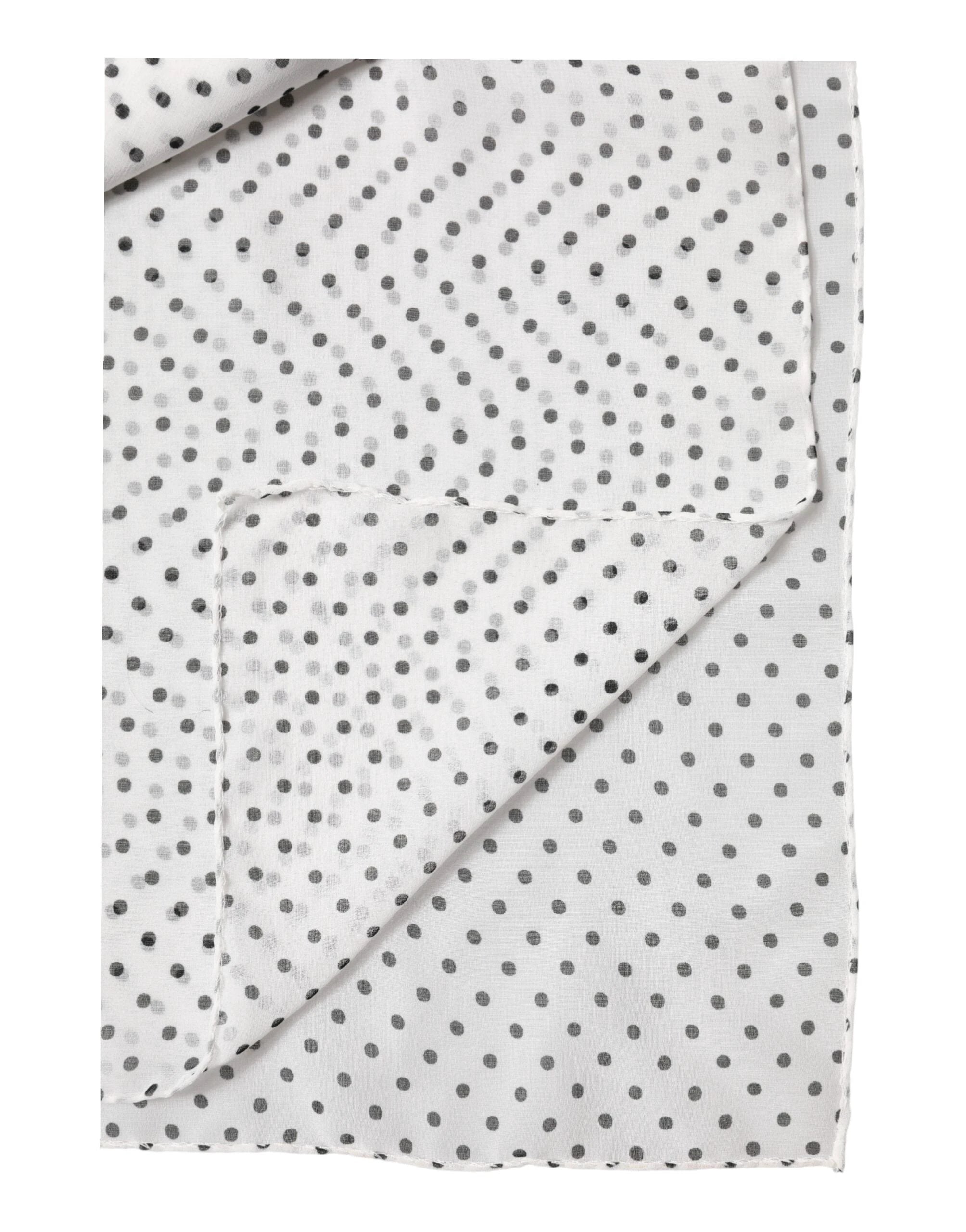 Dolce & Gabbana White Polka Dot Polyester Shawl Scarf by Dolce & Gabbana