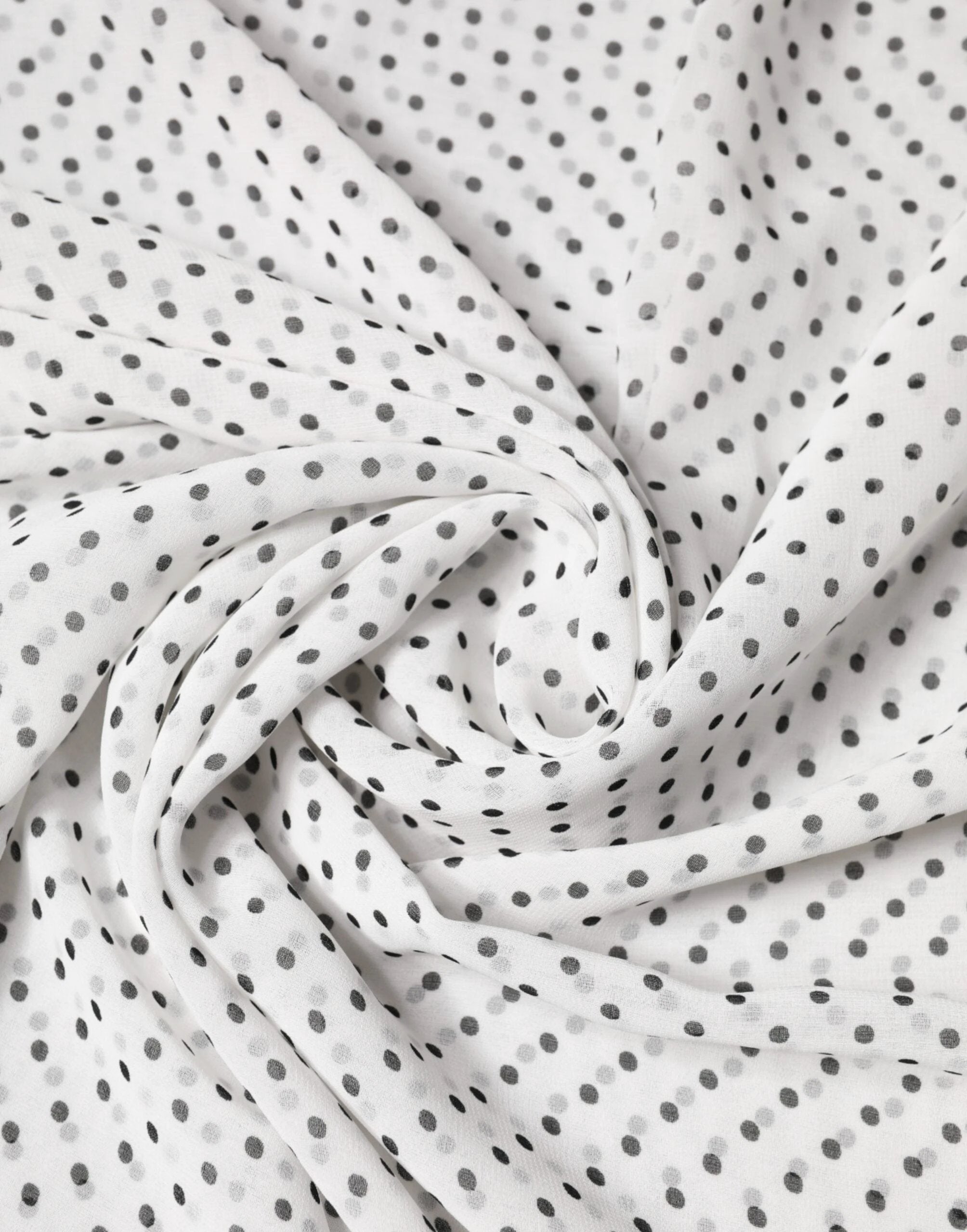 Dolce & Gabbana White Polka Dot Polyester Shawl Scarf by Dolce & Gabbana