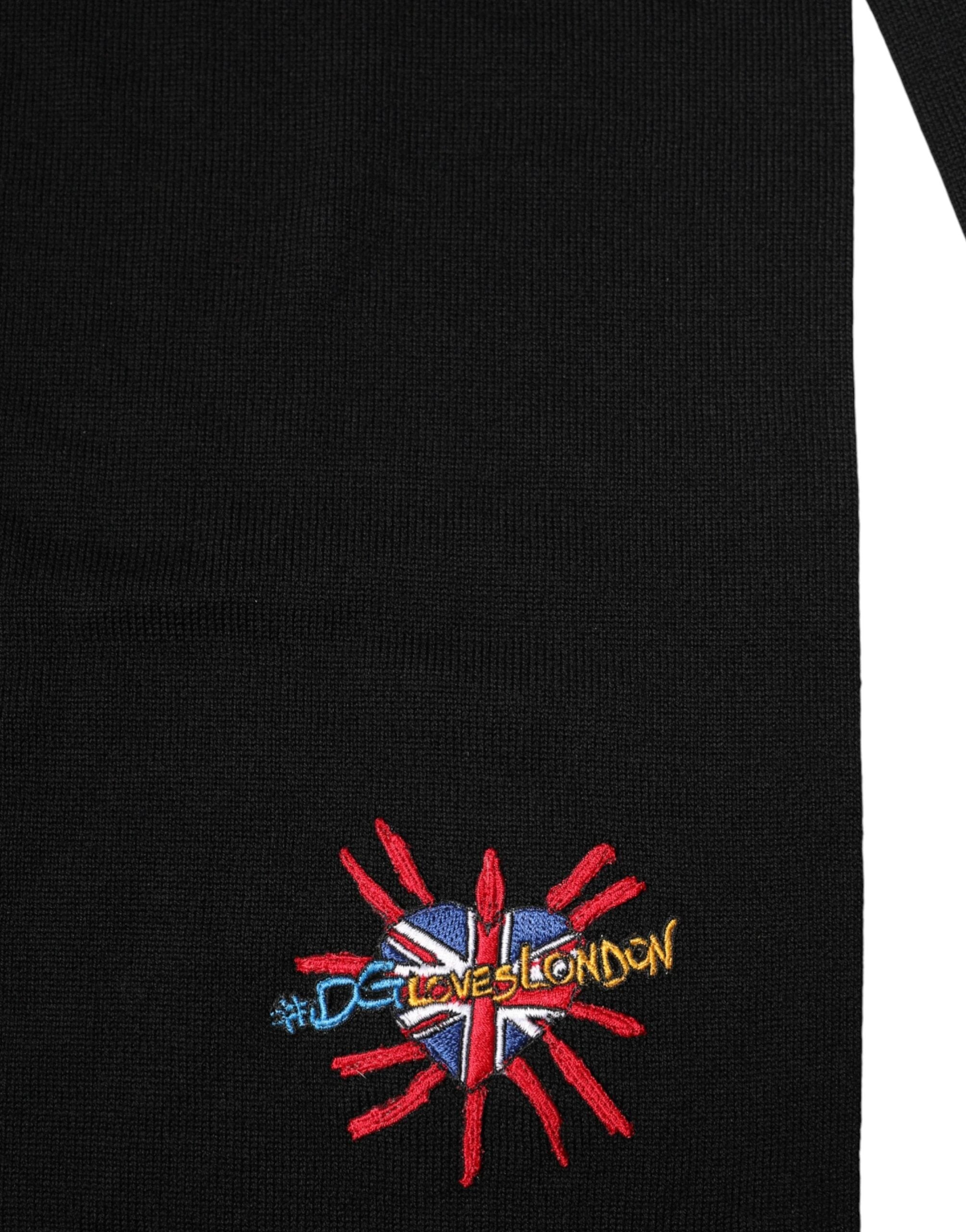 Dolce & Gabbana Blue Wool DG Loves London Neck Wrap Scarf by Dolce & Gabbana