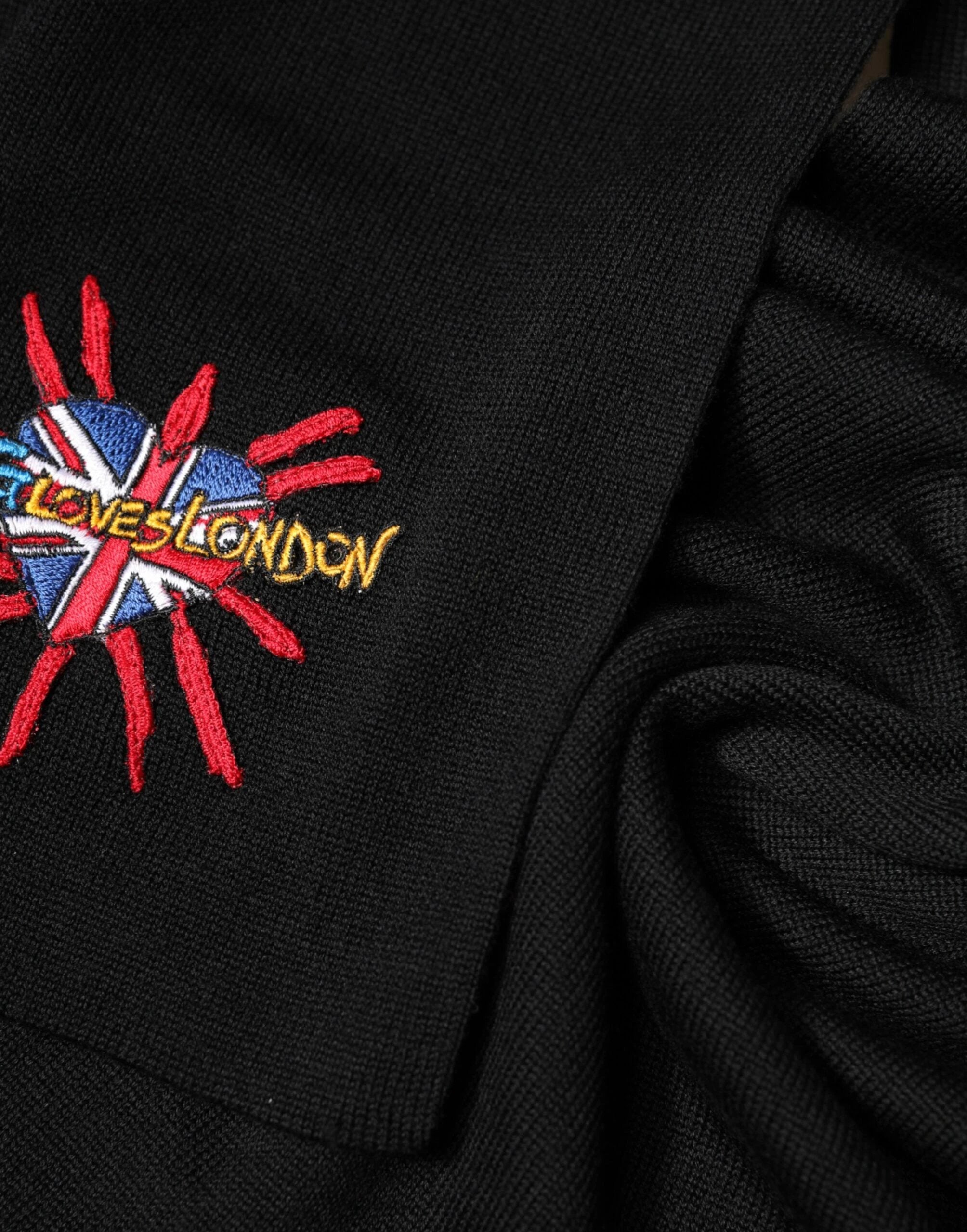 Dolce & Gabbana Blue Wool DG Loves London Neck Wrap Scarf by Dolce & Gabbana