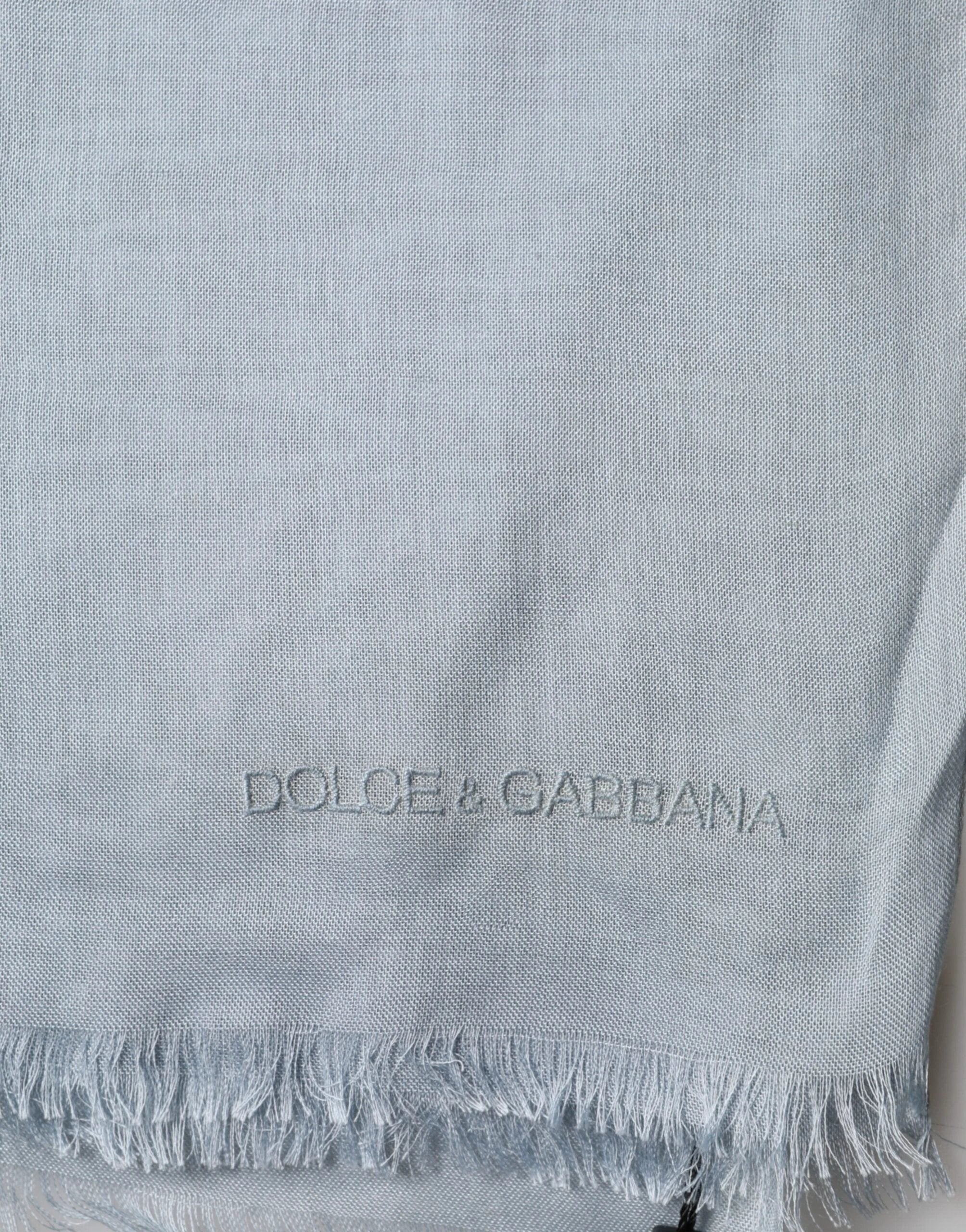 Dolce & Gabbana Light Blue Cashmere Knitted Shawl by Dolce & Gabbana