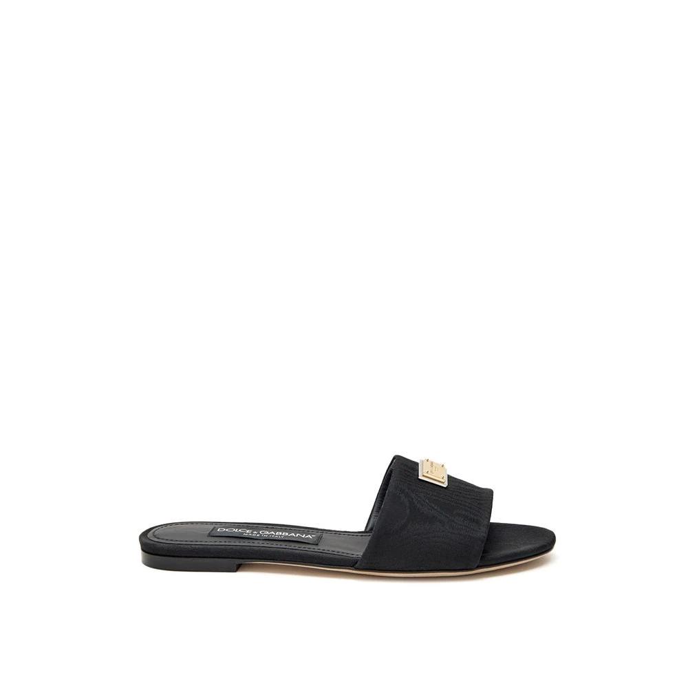 Dolce & Gabbana Black Polyester Slippers by Dolce & Gabbana