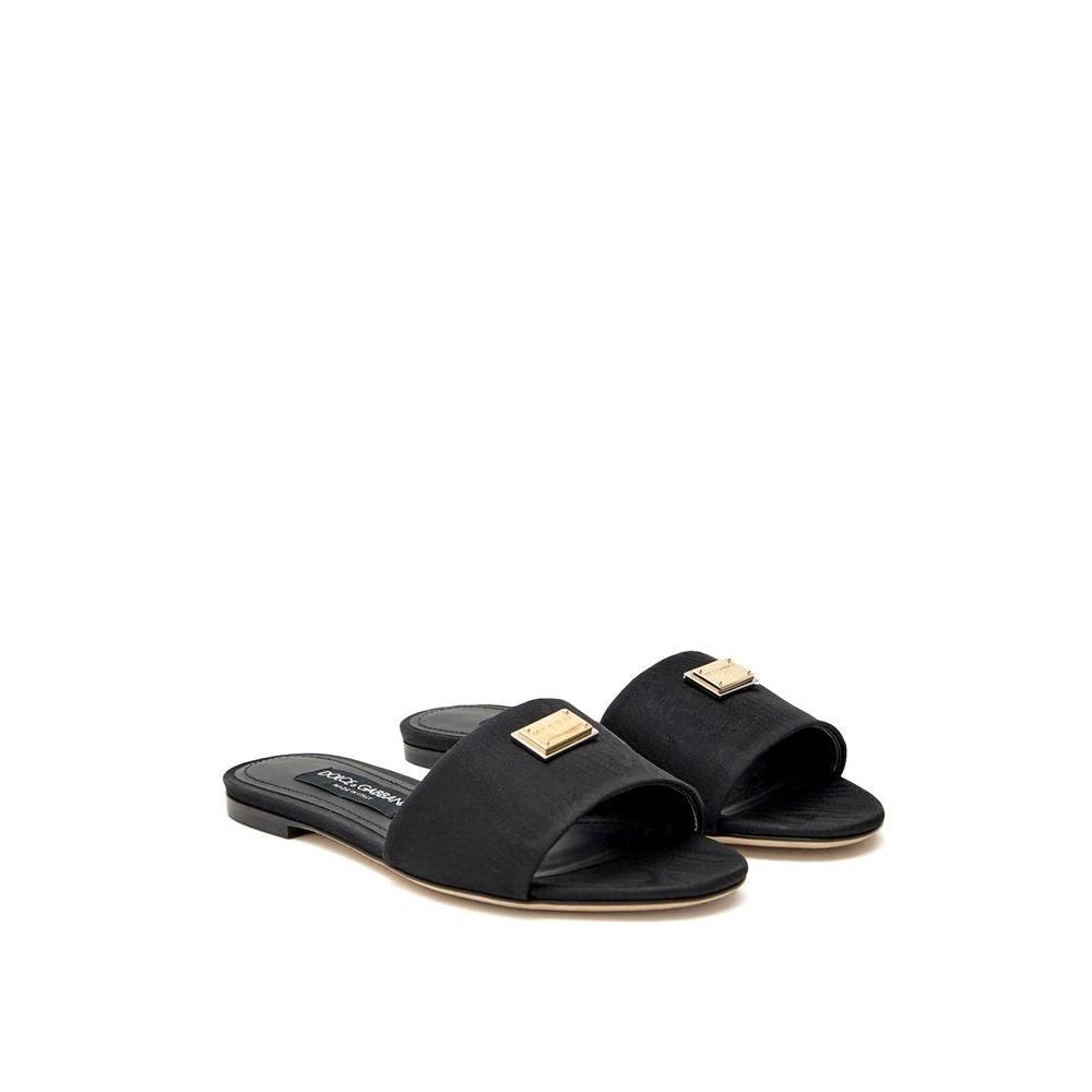 Dolce & Gabbana Black Polyester Slippers by Dolce & Gabbana