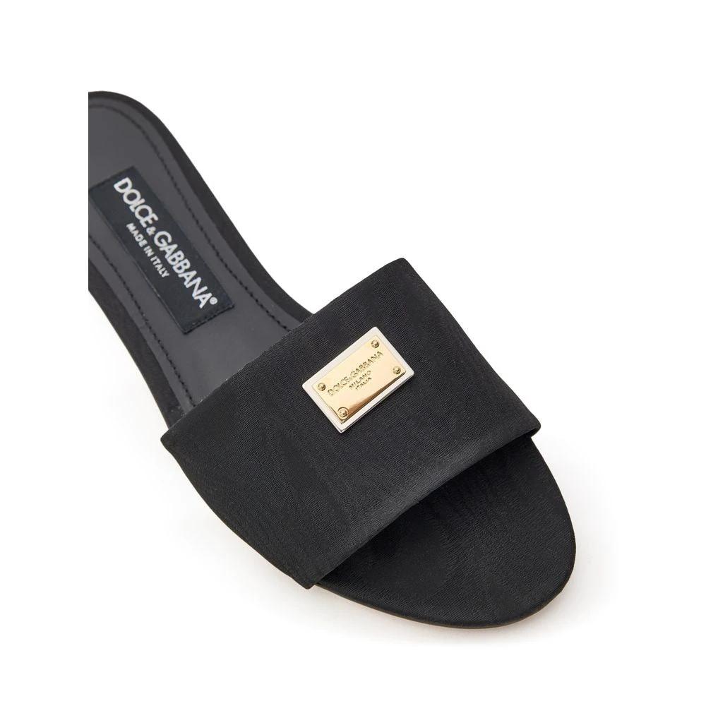 Dolce & Gabbana Black Polyester Slippers by Dolce & Gabbana