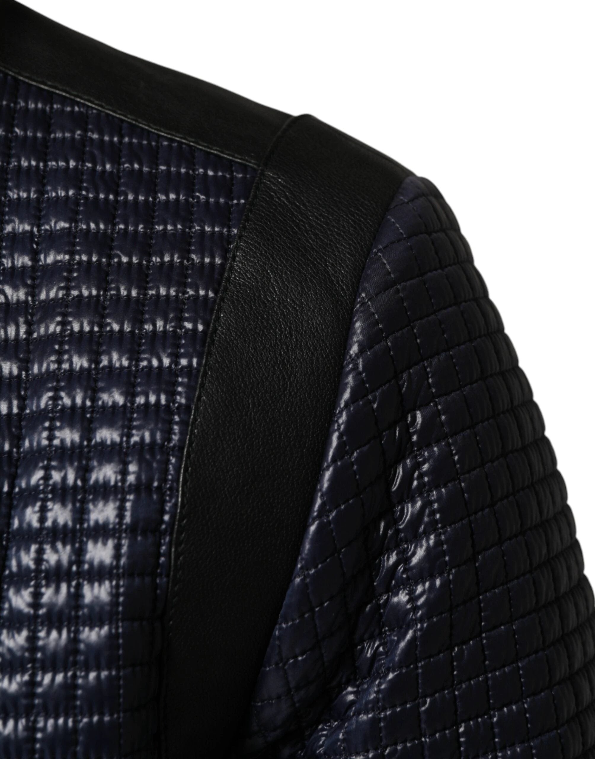 Dolce & Gabbana Blue Nylon Full Zip Bomber Men Jacket by Dolce & Gabbana