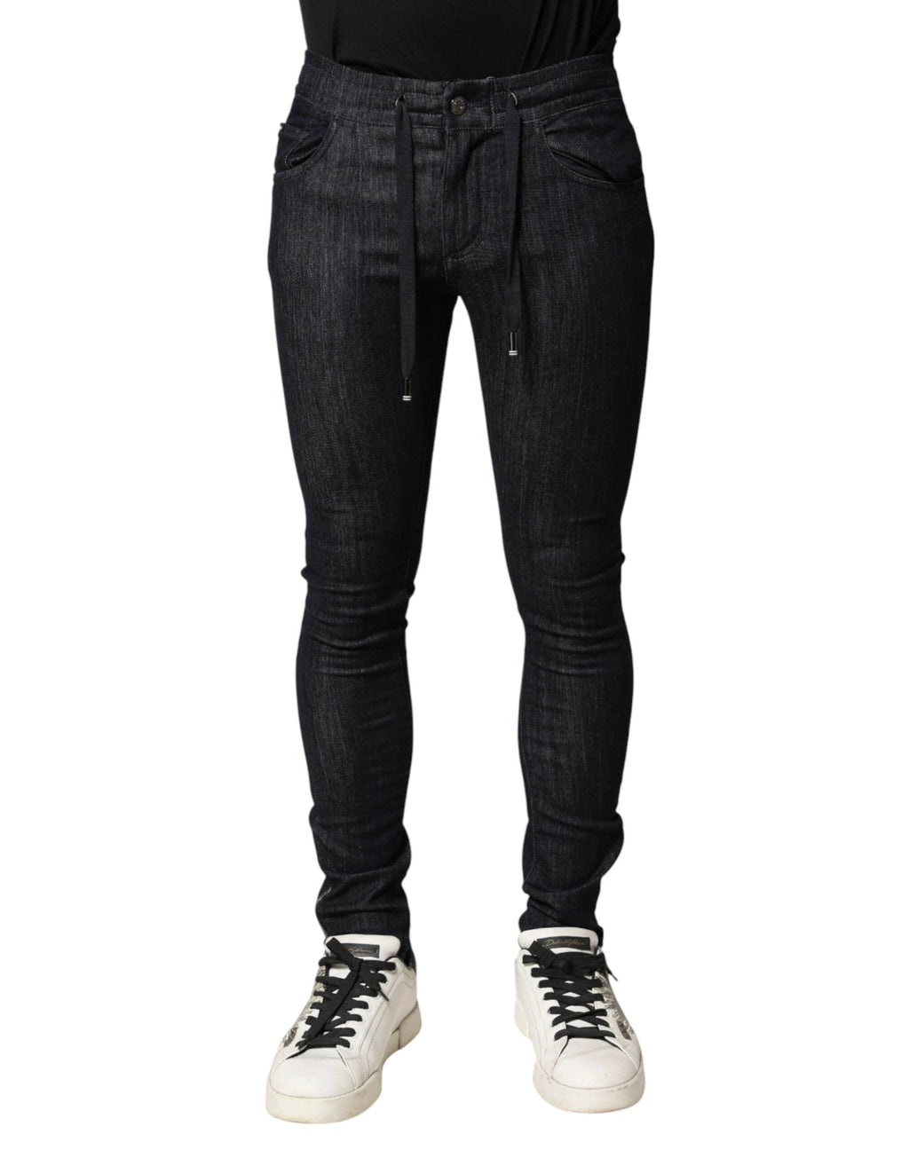 Dolce & Gabbana Black Cotton Stretch Skinny Denim Men Jeans by Dolce & Gabbana