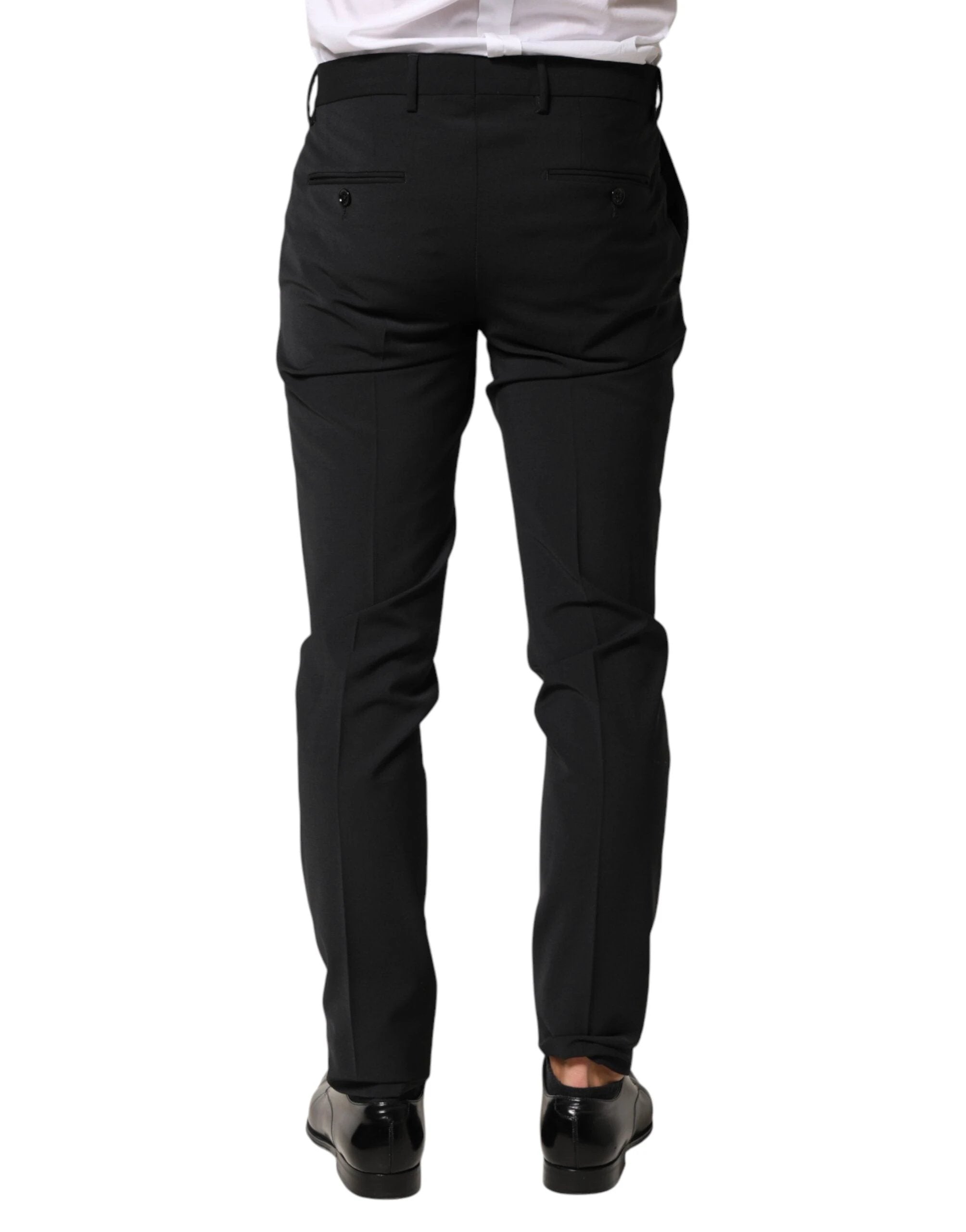 Dolce & Gabbana Black Wool Formal Dress Men Trouser Pants by Dolce & Gabbana