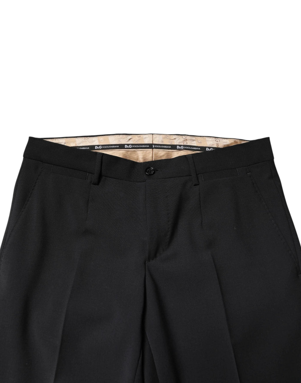 Dolce & Gabbana Black Wool Formal Dress Men Trouser Pants by Dolce & Gabbana