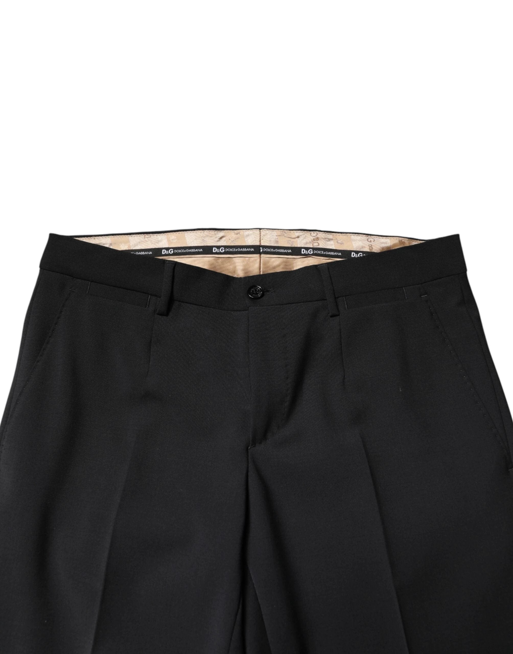 Dolce & Gabbana Black Wool Formal Dress Men Trouser Pants by Dolce & Gabbana