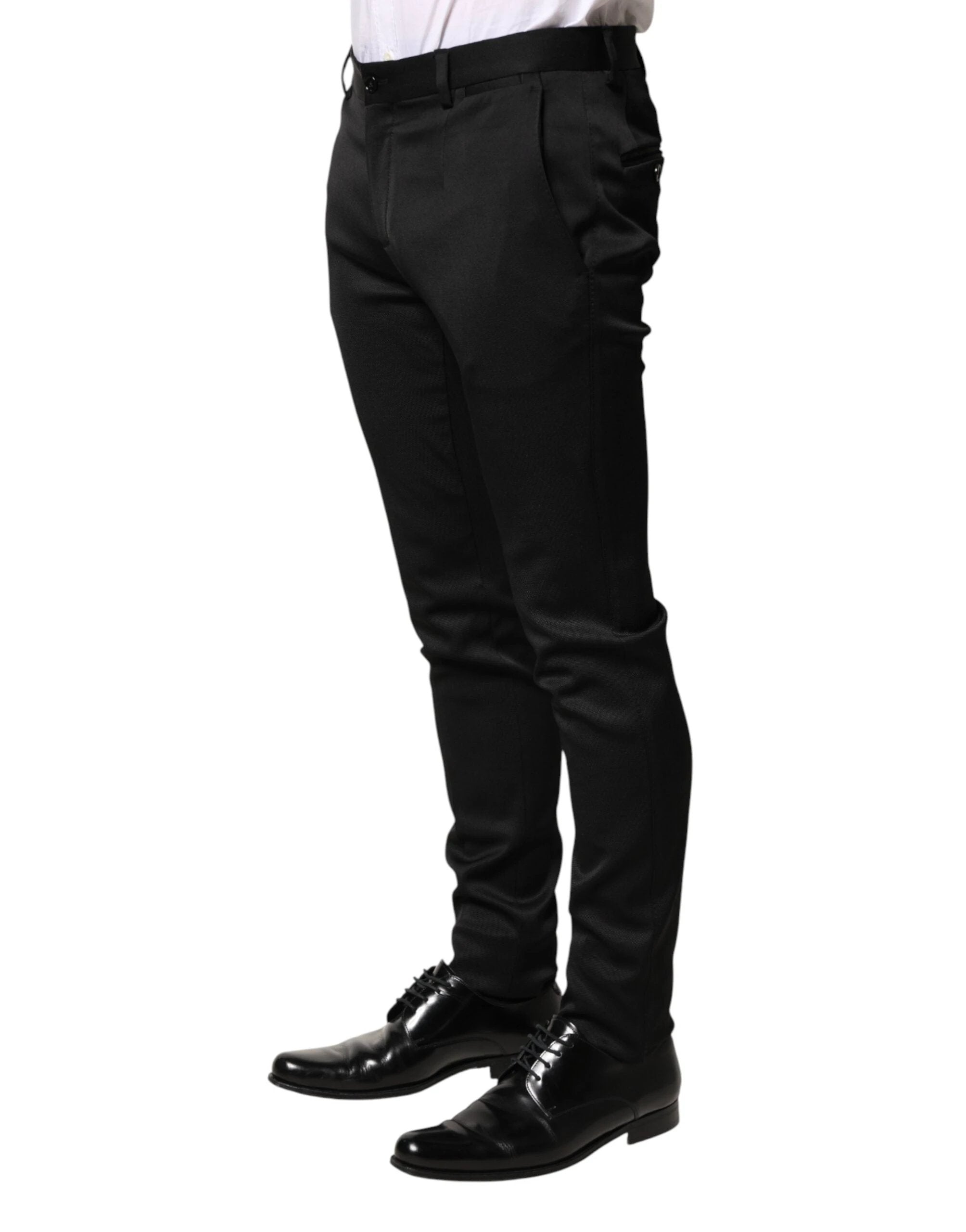Dolce & Gabbana Black Viscose Dress Formal Men Trousers Pants by Dolce & Gabbana