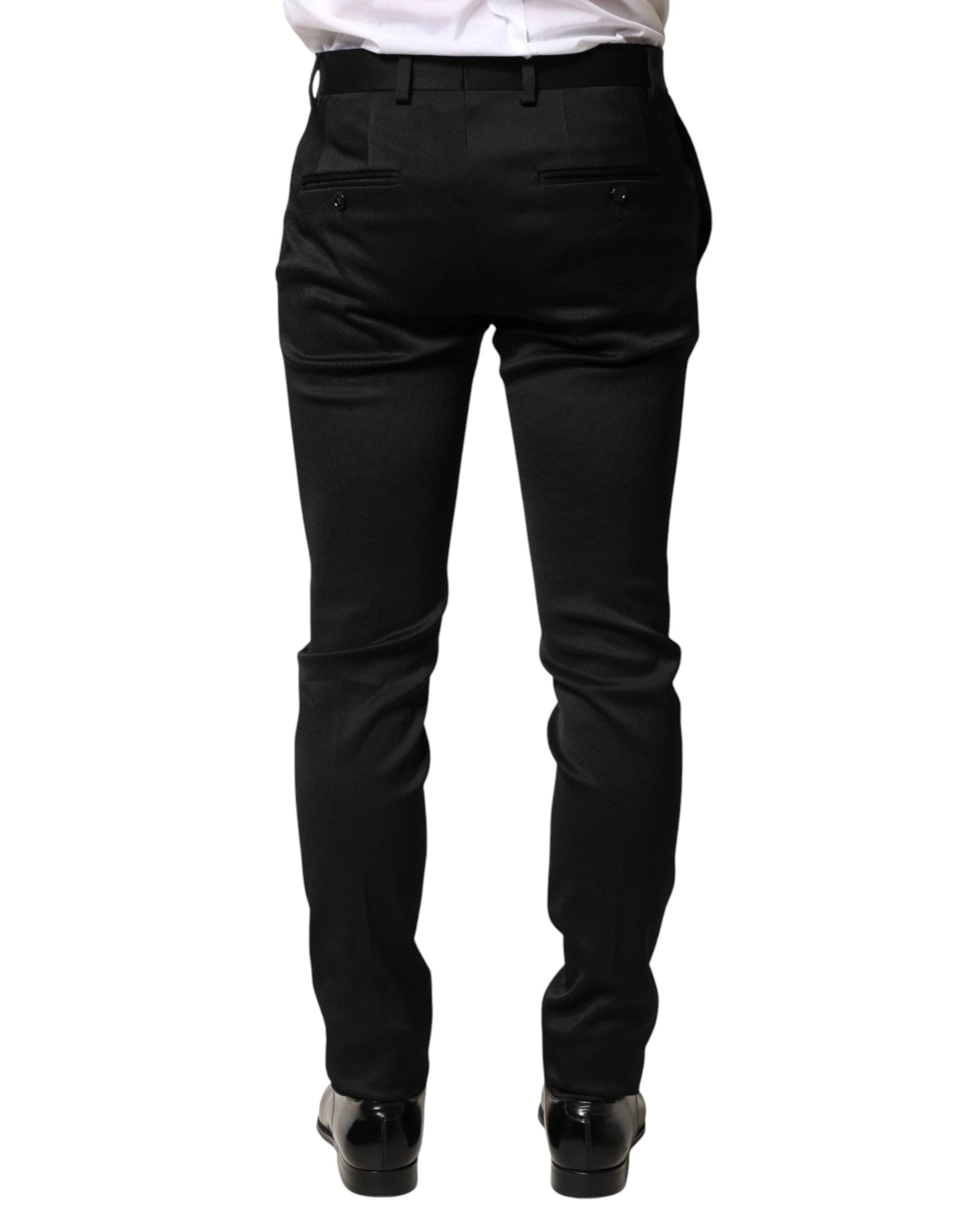Dolce & Gabbana Black Viscose Dress Formal Men Trousers Pants by Dolce & Gabbana