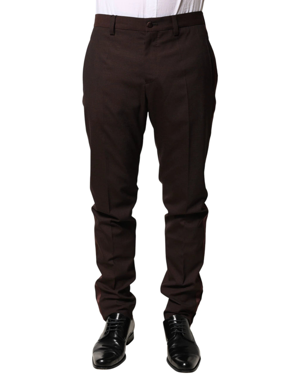 Dolce & Gabbana Brown Polyester Men Dress Trousers Pants by Dolce & Gabbana