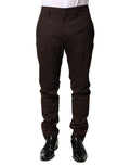 Dolce & Gabbana Brown Polyester Men Dress Trousers Pants by Dolce & Gabbana