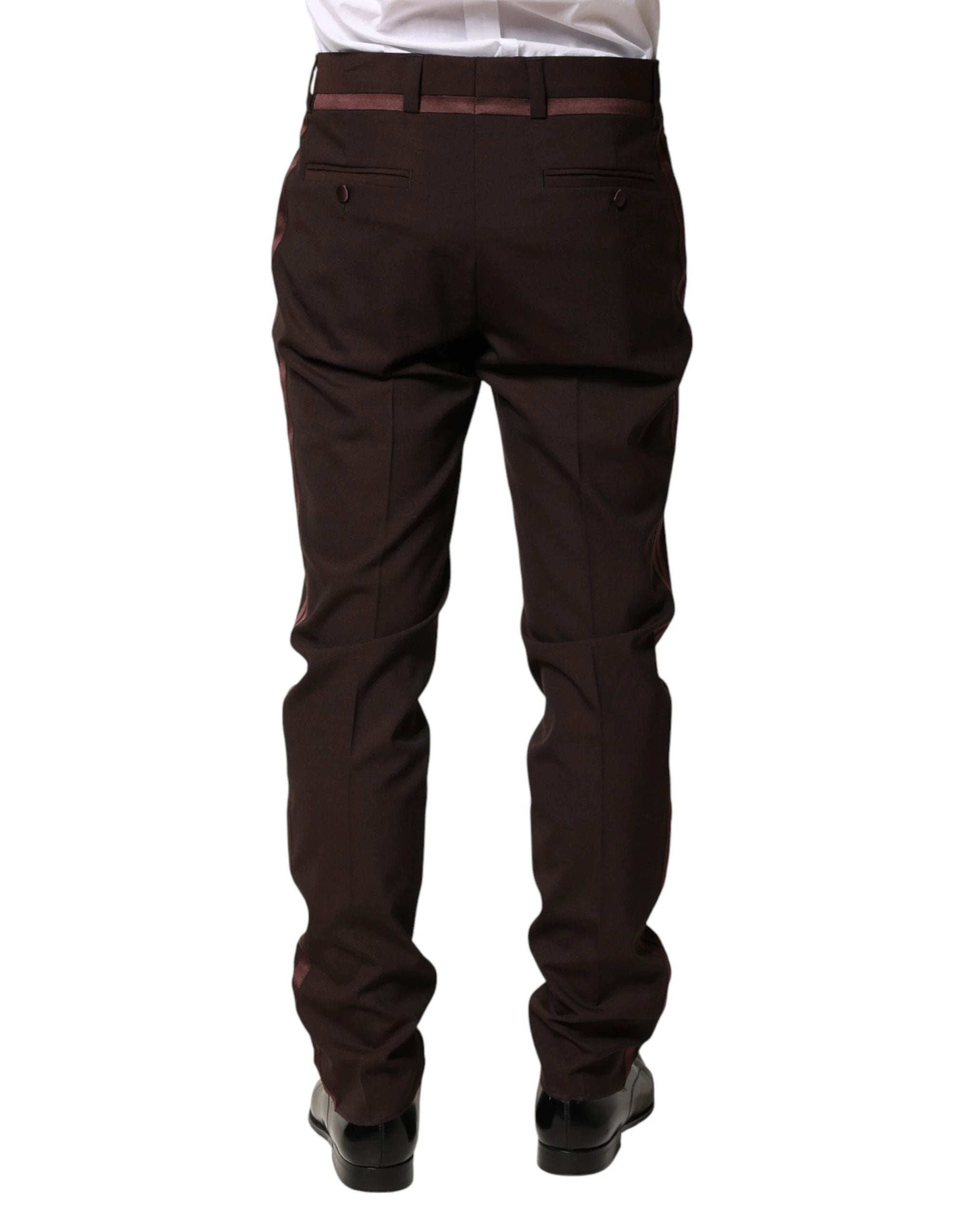 Dolce & Gabbana Brown Polyester Men Dress Trousers Pants by Dolce & Gabbana