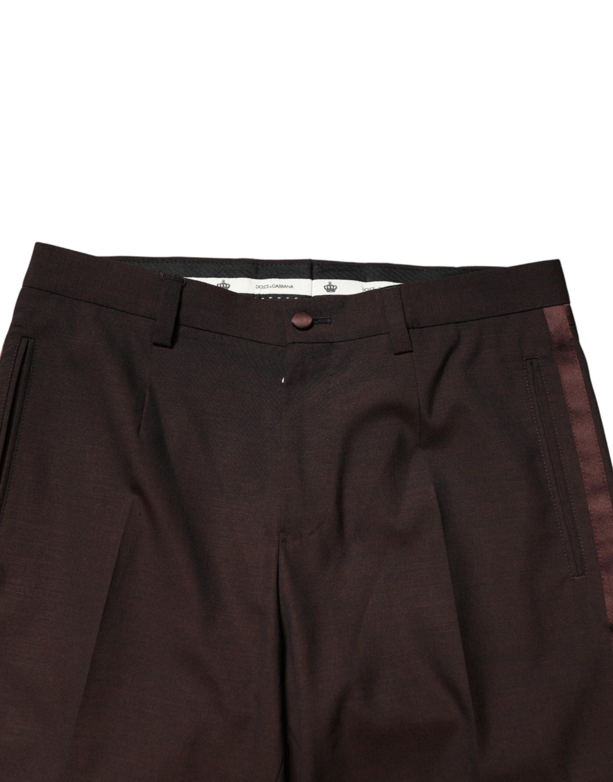 Dolce & Gabbana Brown Polyester Men Dress Trousers Pants by Dolce & Gabbana