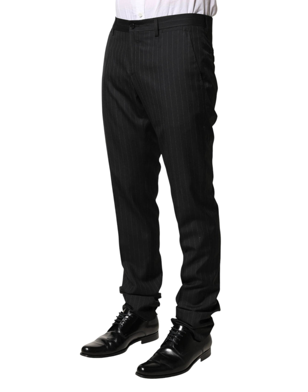 Dolce & Gabbana Black Stripes Wool Men Dress Trousers Pants by Dolce & Gabbana