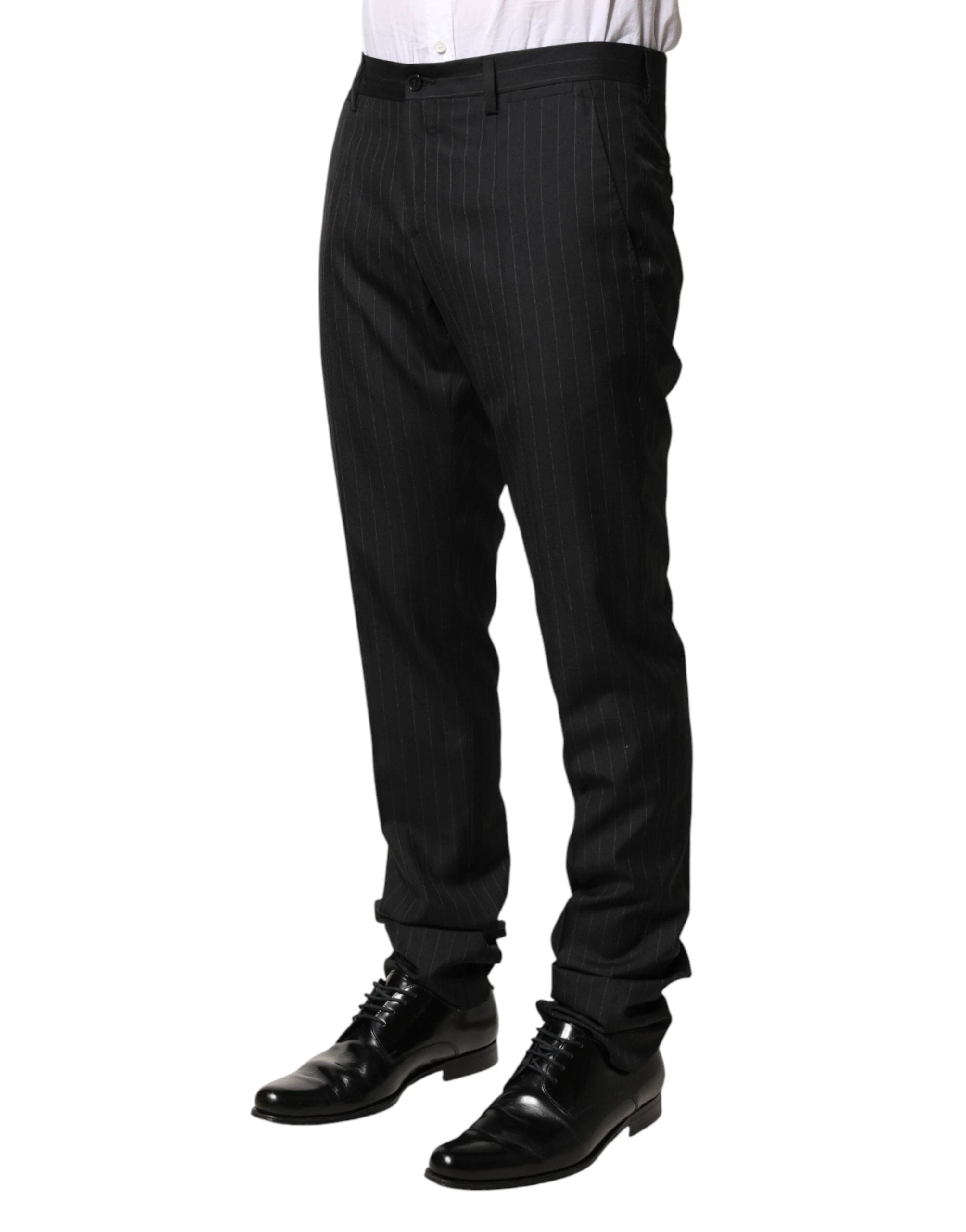 Dolce & Gabbana Black Stripes Wool Men Dress Trousers Pants by Dolce & Gabbana
