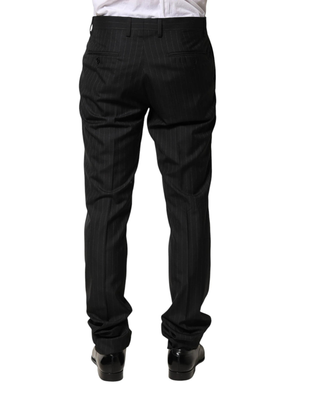 Dolce & Gabbana Black Stripes Wool Men Dress Trousers Pants by Dolce & Gabbana
