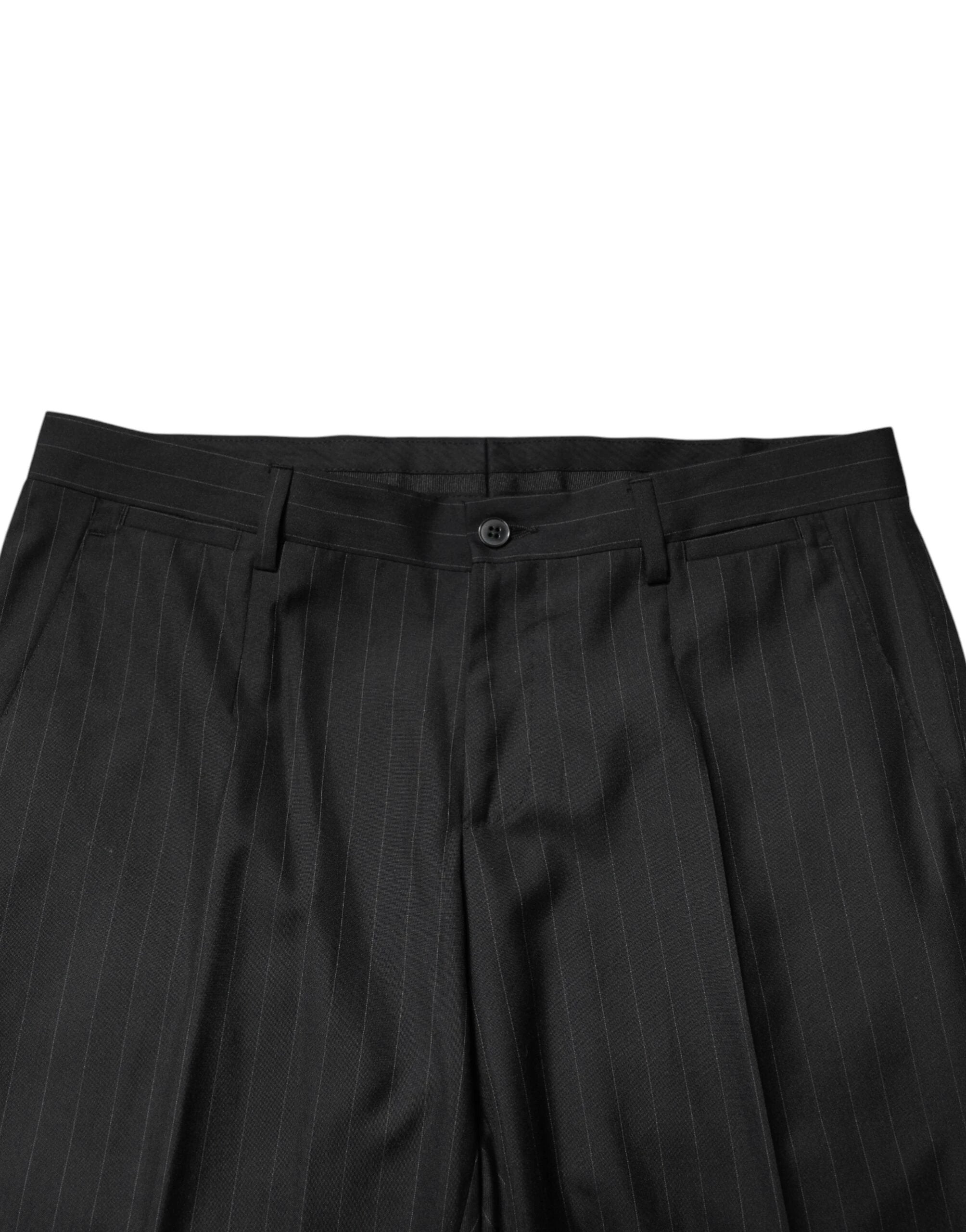 Dolce & Gabbana Black Stripes Wool Men Dress Trousers Pants by Dolce & Gabbana