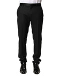 Dolce & Gabbana Black Wool Mid Waist Men Dress Trousers Pants by Dolce & Gabbana
